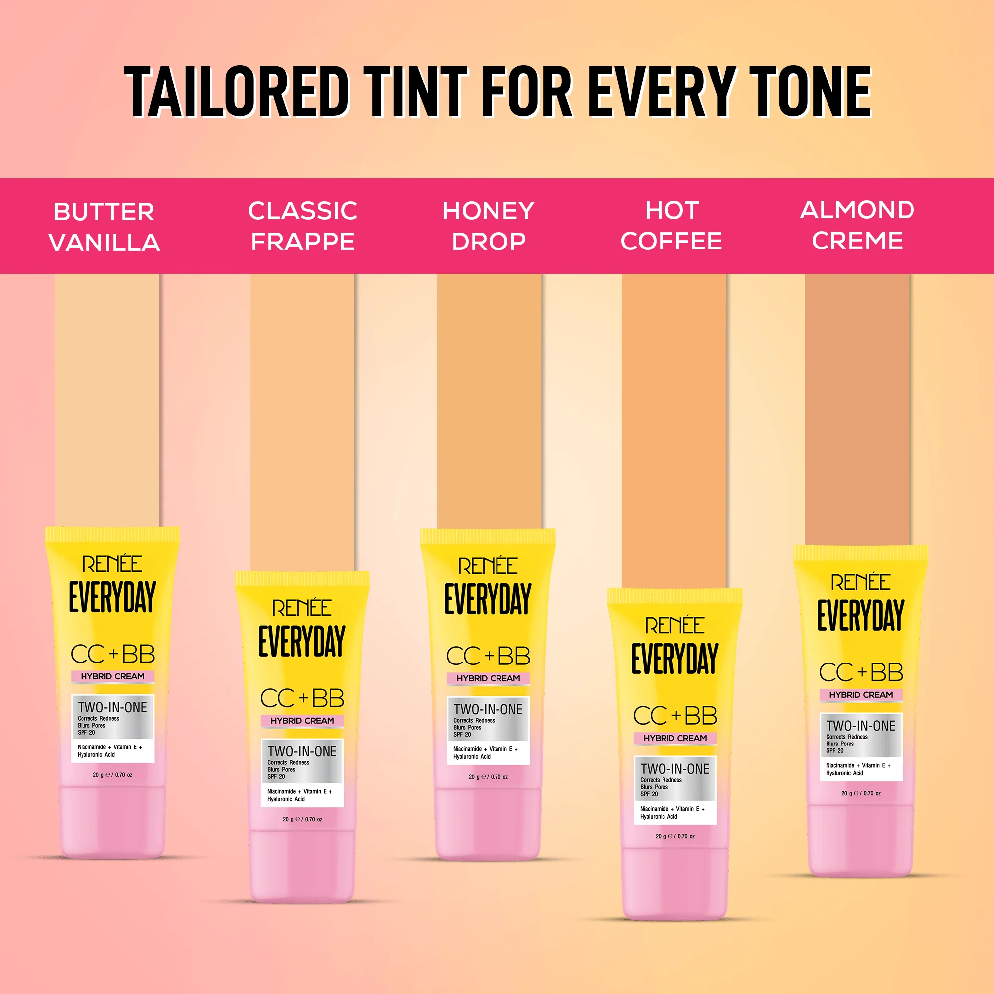 RENEE Everyday CC + BB Hybrid Cream With SPF 20 For Even Skin Tone - Image 14