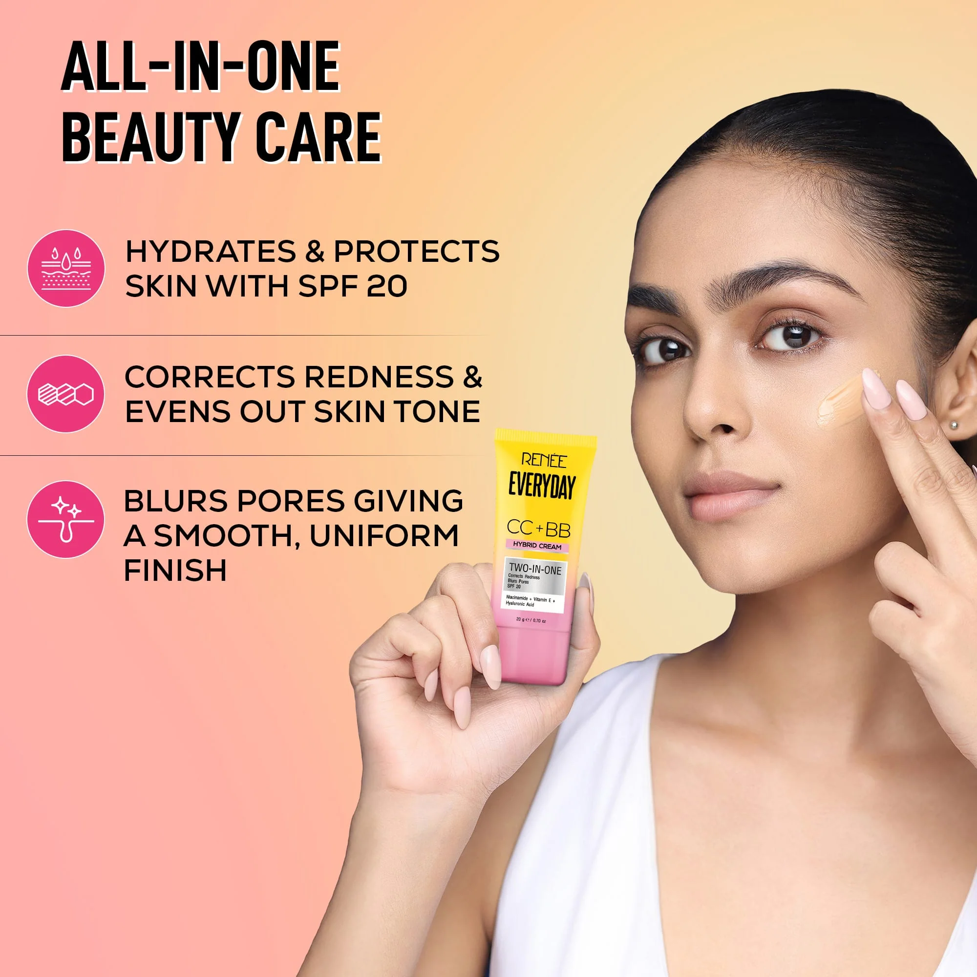 RENEE Everyday CC + BB Hybrid Cream With SPF 20 For Even Skin Tone - Image 28