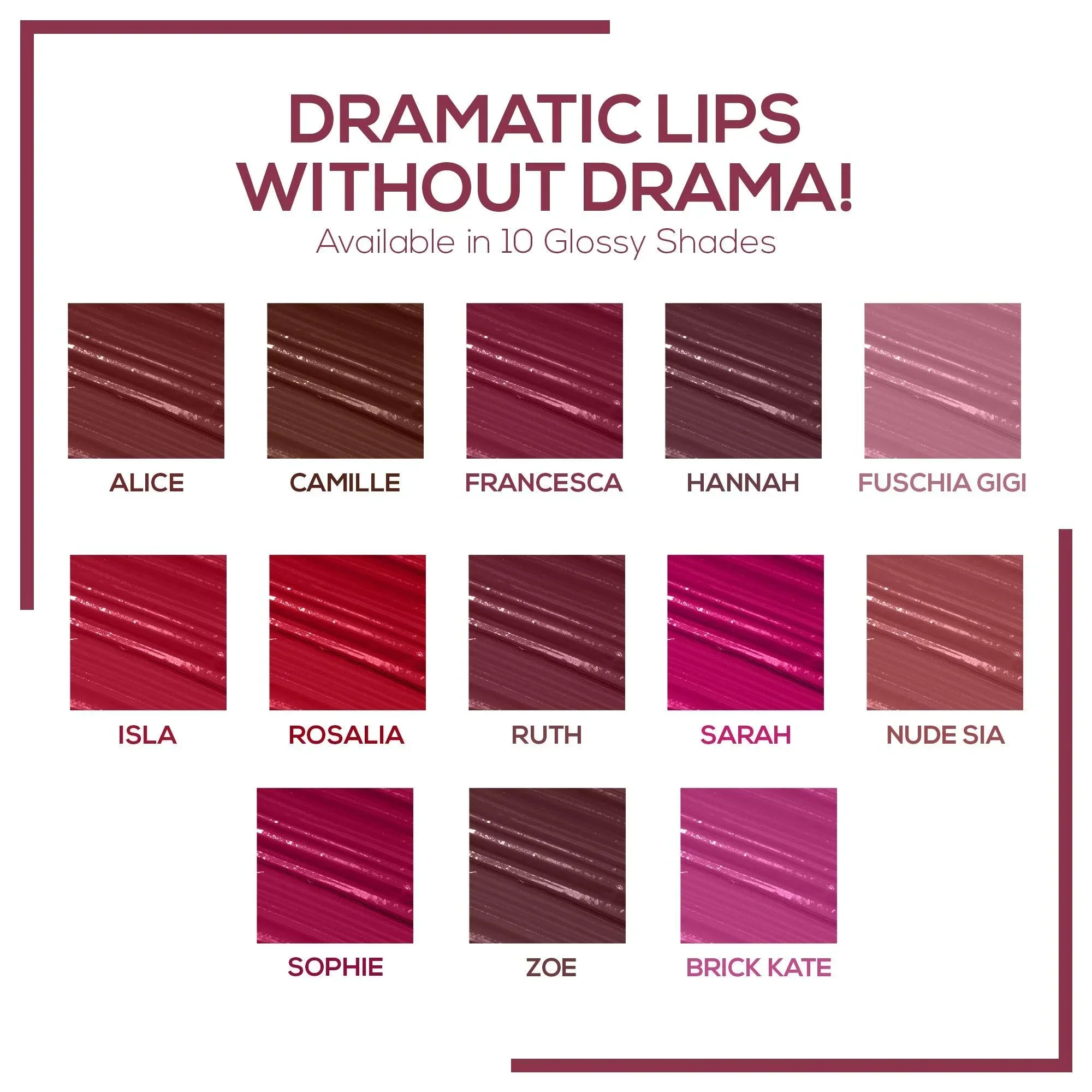 RENEE Gloss Stay - Transfer Proof Glossy Liquid Lip Color, 3.5 ml - Image 56