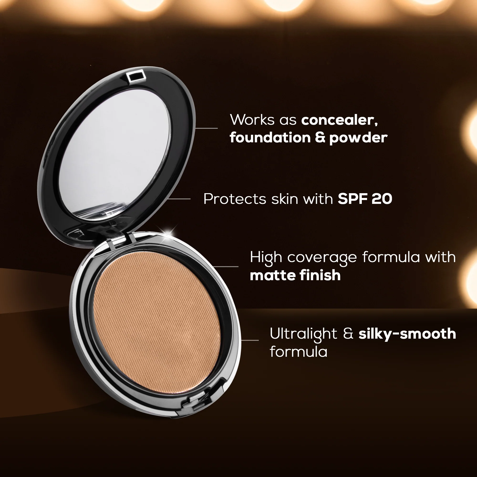 RENEE Pro HD 3-IN-1 Compact, Works as Concealer, Foundation & Powder With SPF 20, 9 g - Image 24