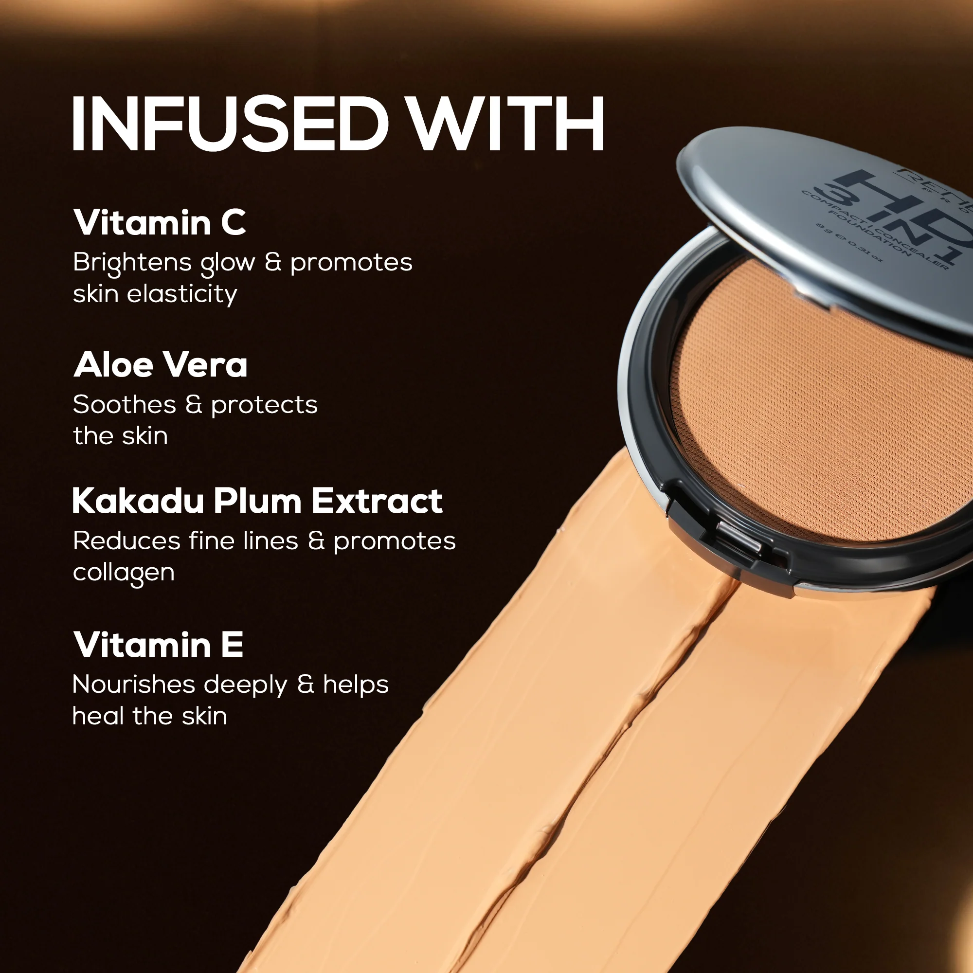 RENEE Pro HD 3-IN-1 Compact, Works as Concealer, Foundation & Powder With SPF 20, 9 g - Image 58