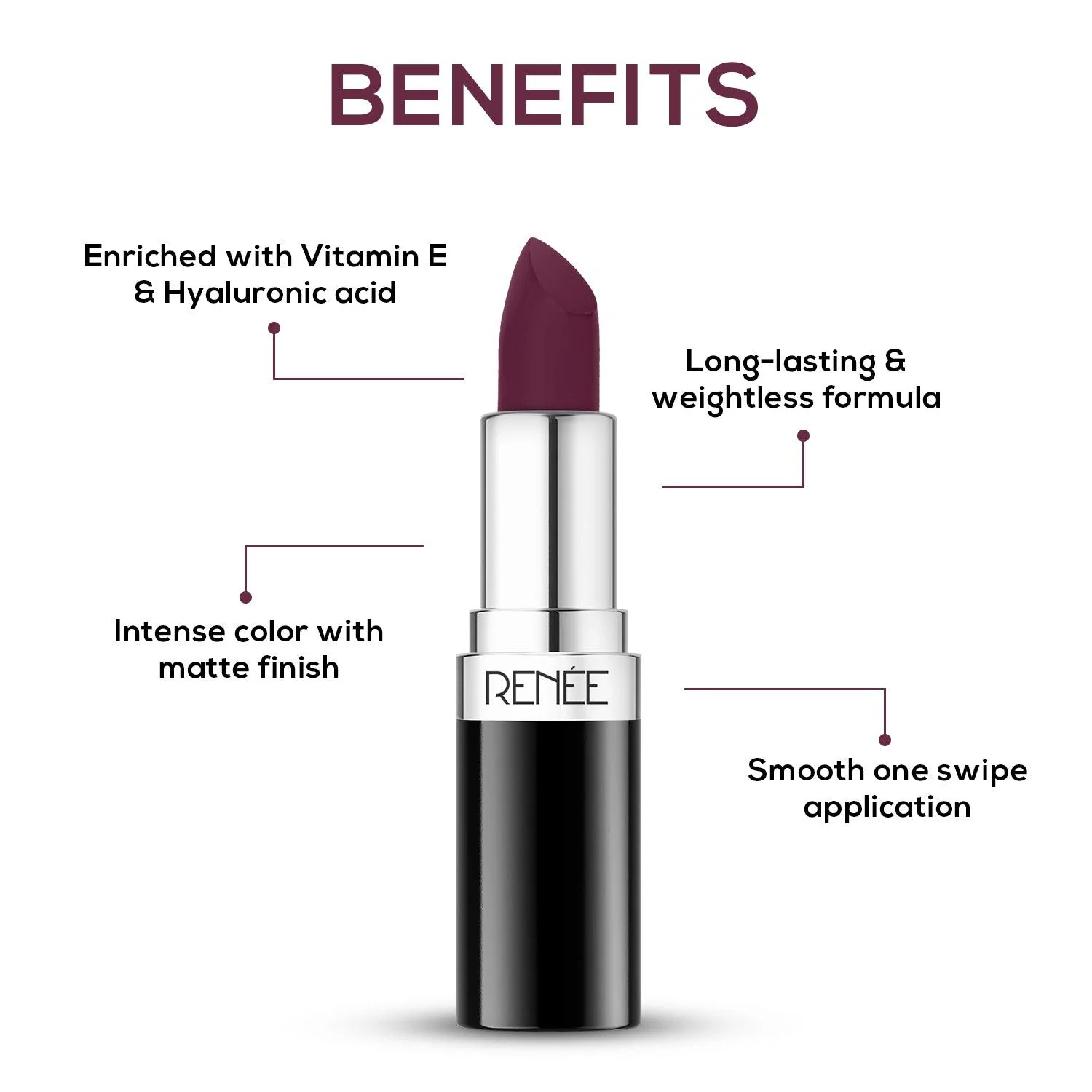 RENEE Stunner Matte Lipstick, 4 g - Image 50